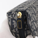 Christian Dior Trotter Canvas Saddle Pouch Accessory Pouch Navy Gold Auth 155099-12
