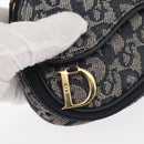 Christian Dior Trotter Canvas Saddle Pouch Accessory Pouch Navy Gold Auth 155099-13