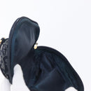 Christian Dior Trotter Canvas Saddle Pouch Accessory Pouch Navy Gold Auth 155099-16
