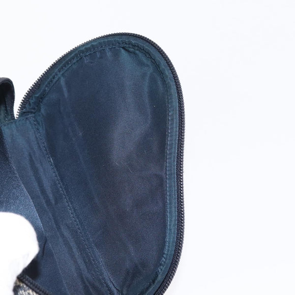 Christian Dior Trotter Canvas Saddle Pouch Accessory Pouch Navy Gold Auth 155099