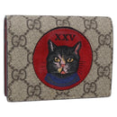 GUCCI GG Supreme Bifold Wallet PVC Leather Beige 499380 Auth 155101-1