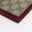 GUCCI GG Supreme Bifold Wallet PVC Leather Beige 499380 Auth 155101-15