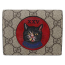 GUCCI GG Supreme Bifold Wallet PVC Leather Beige 499380 Auth 155101-13