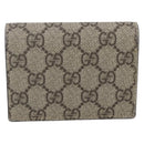 GUCCI GG Supreme Bifold Wallet PVC Leather Beige 499380 Auth 155101-2