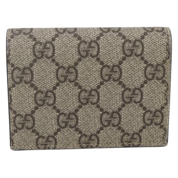 GUCCI GG Supreme Bifold Wallet PVC Leather Beige 499380 Auth 155101 - 0