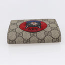 GUCCI GG Supreme Bifold Wallet PVC Leather Beige 499380 Auth 155101-5