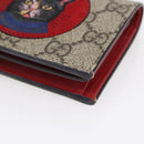 GUCCI GG Supreme Bifold Wallet PVC Leather Beige 499380 Auth 155101-7