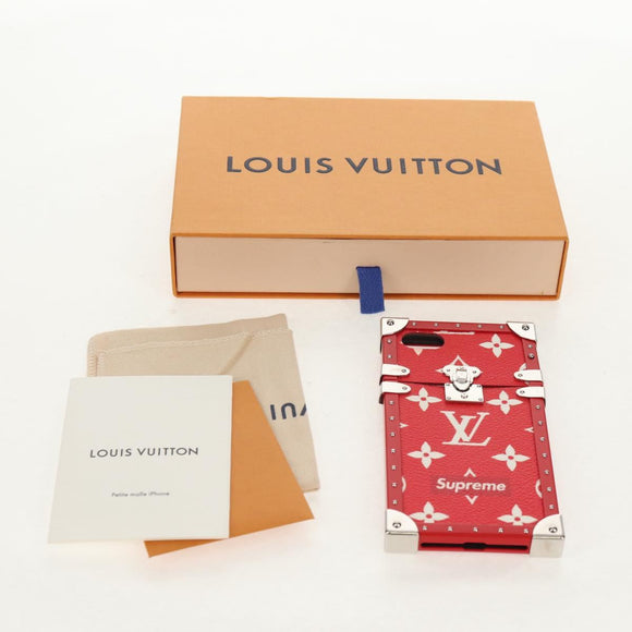 LOUIS VUITTON Louis Vuitton × Supreme iPhone 7 Case Red M67758 LV Auth 155103M