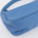 PRADA Hand Pouch Nylon Light Blue Silver Auth 155104V-15