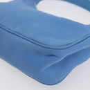 PRADA Hand Pouch Nylon Light Blue Silver Auth 155104V-16