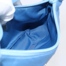 PRADA Hand Pouch Nylon Light Blue Silver Auth 155104V-20