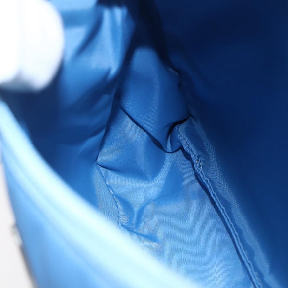 PRADA Hand Pouch Nylon Light Blue Silver Auth 155104V