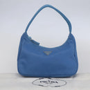 PRADA Hand Pouch Nylon Light Blue Silver Auth 155104V-12