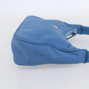 PRADA Hand Pouch Nylon Light Blue Silver Auth 155104V-4