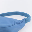 PRADA Hand Pouch Nylon Light Blue Silver Auth 155104V-8