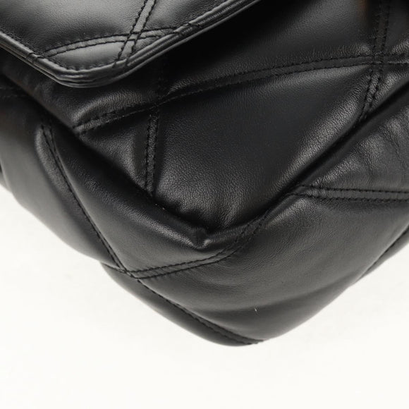 VERSACE Medusa Shoulder Bag Leather Black Gold Auth 155105A