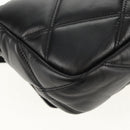 VERSACE Medusa Shoulder Bag Leather Black Gold Auth 155105A-17