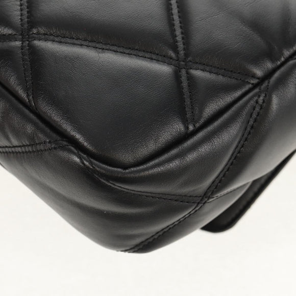 VERSACE Medusa Shoulder Bag Leather Black Gold Auth 155105A