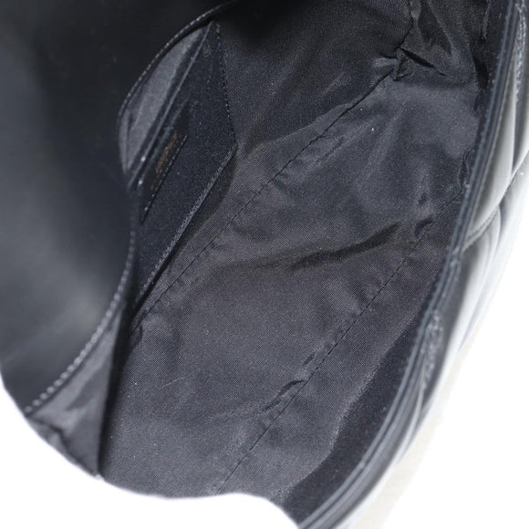 VERSACE Medusa Shoulder Bag Leather Black Gold Auth 155105A