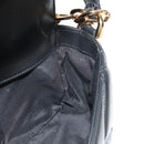 VERSACE Medusa Shoulder Bag Leather Black Gold Auth 155105A-23