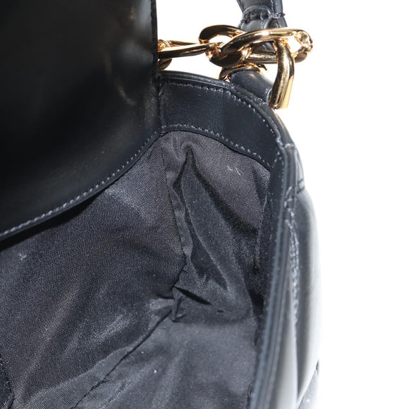 VERSACE Medusa Shoulder Bag Leather Black Gold Auth 155105A