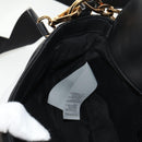 VERSACE Medusa Shoulder Bag Leather Black Gold Auth 155105A-24