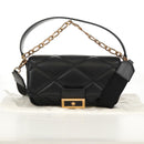 VERSACE Medusa Shoulder Bag Leather Black Gold Auth 155105A-12