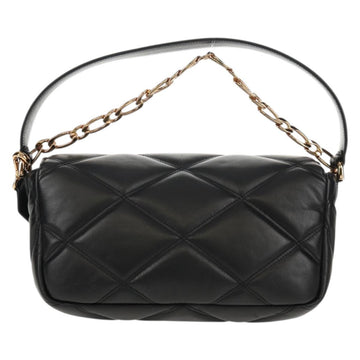 VERSACE Medusa Shoulder Bag Leather Black Gold Auth 155105A - 0