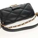 VERSACE Medusa Shoulder Bag Leather Black Gold Auth 155105A-6