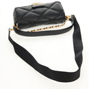 VERSACE Medusa Shoulder Bag Leather Black Gold Auth 155105A-8