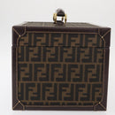 FENDI Vanity Case Zucca Canvas Black Brown Auth 155108SAV-4