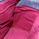 BURBERRY Nova Check Tote Bag Denim Blue Beige Silver Auth 155109-18