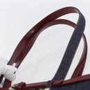 BURBERRY Nova Check Tote Bag Denim Blue Beige Silver Auth 155109-8