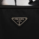 PRADA Hand Bag Nylon Black Silver Auth 155111-19