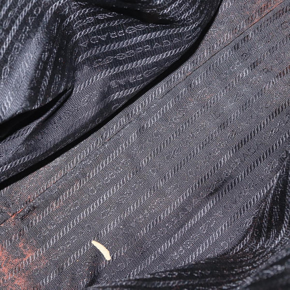 PRADA Hand Bag Nylon Black Silver Auth 155111