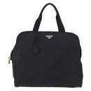 PRADA Hand Bag Nylon Black Silver Auth 155111-13