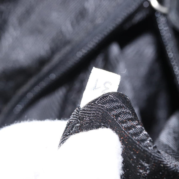 PRADA Hand Bag Nylon Black Silver Auth 155111