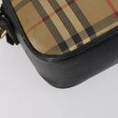 Burberrys Nova Check Shoulder Bag Nylon Canvas 2 Set Beige Auth 155112-16