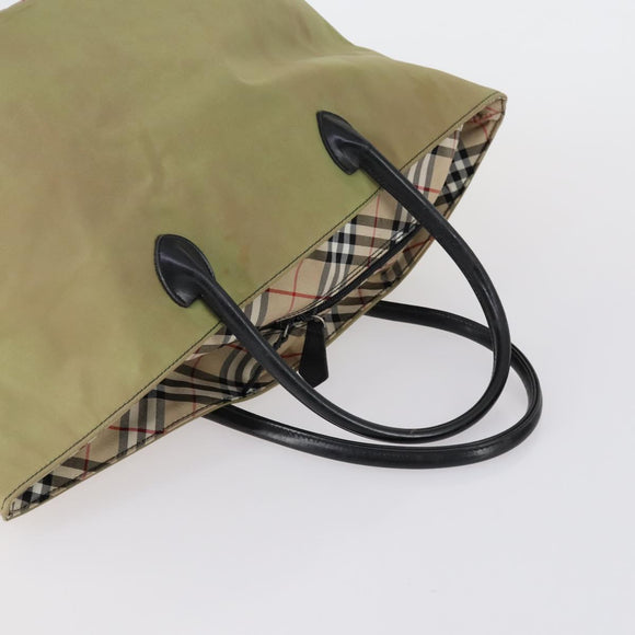 Burberrys Nova Check Shoulder Bag Nylon Canvas 2 Set Beige Auth 155112