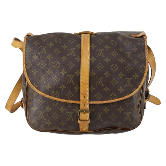 LOUIS VUITTON Monogram Saumur 35 Umhängetasche M42254 LV Auth 155140