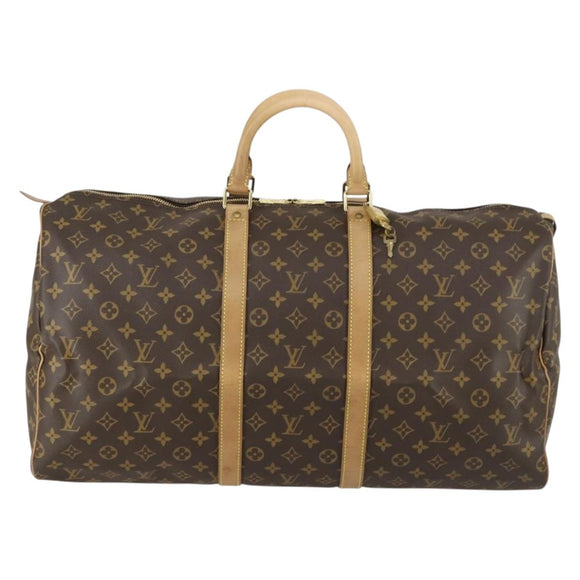 LOUIS VUITTON Monogram Keepall 55 Boston Bag M41424 LV Auth 155156