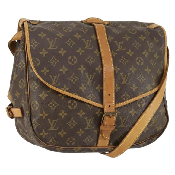 LOUIS VUITTON Monogram Saumur 35 Umhängetasche M42254 LV Auth 155167