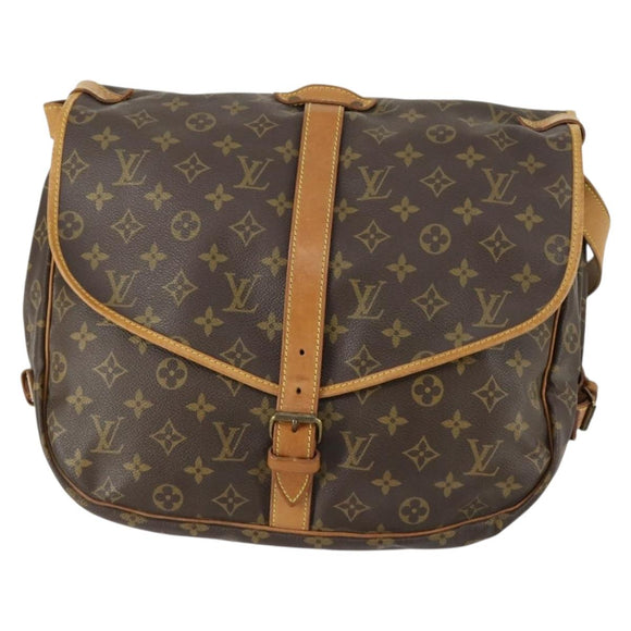 LOUIS VUITTON Monogram Saumur 35 Shoulder Bag M42254 LV Auth 155167