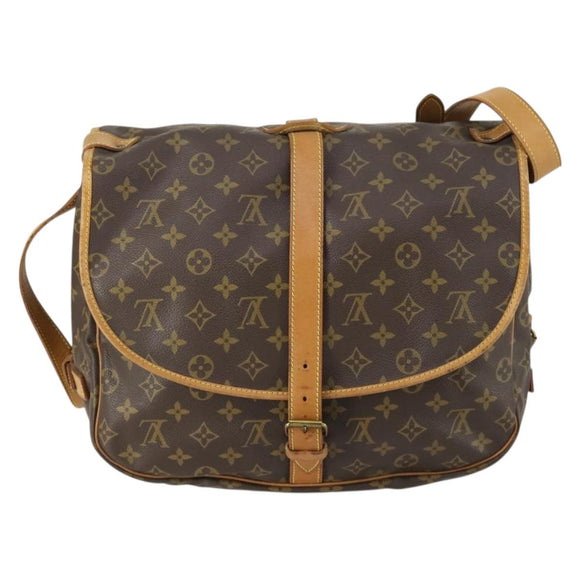 LOUIS VUITTON Monogram Saumur 35 Shoulder Bag M42254 LV Auth 155167