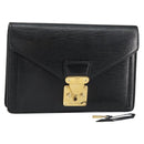 LOUIS VUITTON Epi Serie Dragonne Clutch Bag Black Noir M52612 LV Auth 155183-1