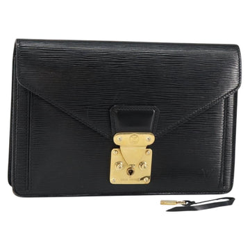 LOUIS VUITTON Epi Serie Dragonne Clutch Bag Black Noir M52612 LV Auth 155183