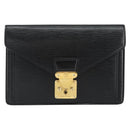 LOUIS VUITTON Epi Serie Dragonne Clutch Bag Black Noir M52612 LV Auth 155183-2