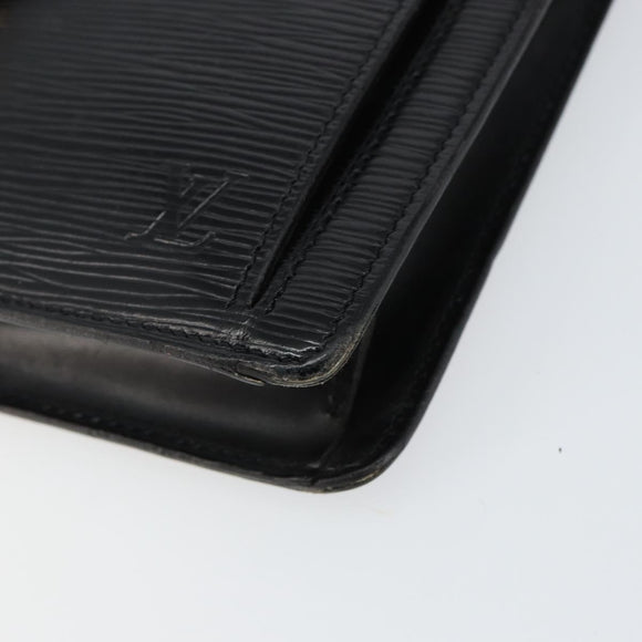 LOUIS VUITTON Epi Serie Dragonne Clutch Bag Black Noir M52612 LV Auth 155183