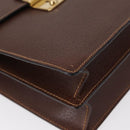 GUCCI Shoulder Bag Leather Gold Brown Auth 155188-12