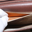 GUCCI Shoulder Bag Leather Gold Brown Auth 155188-27